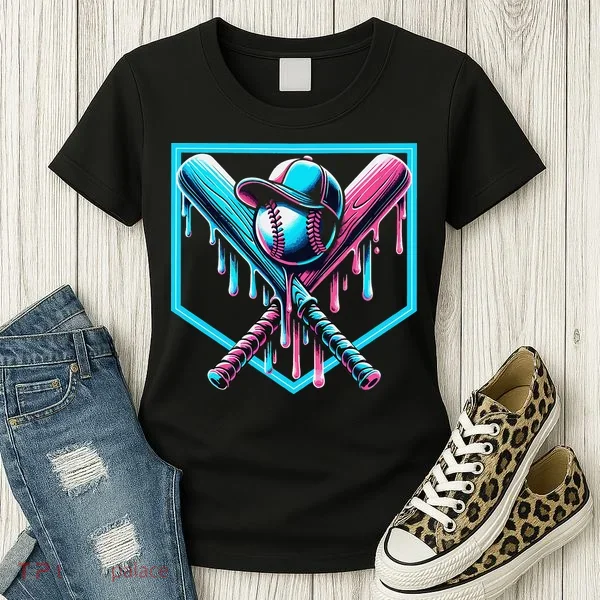 Baseball Home Drip  Baseball Bat Gift Women's T-Shirt