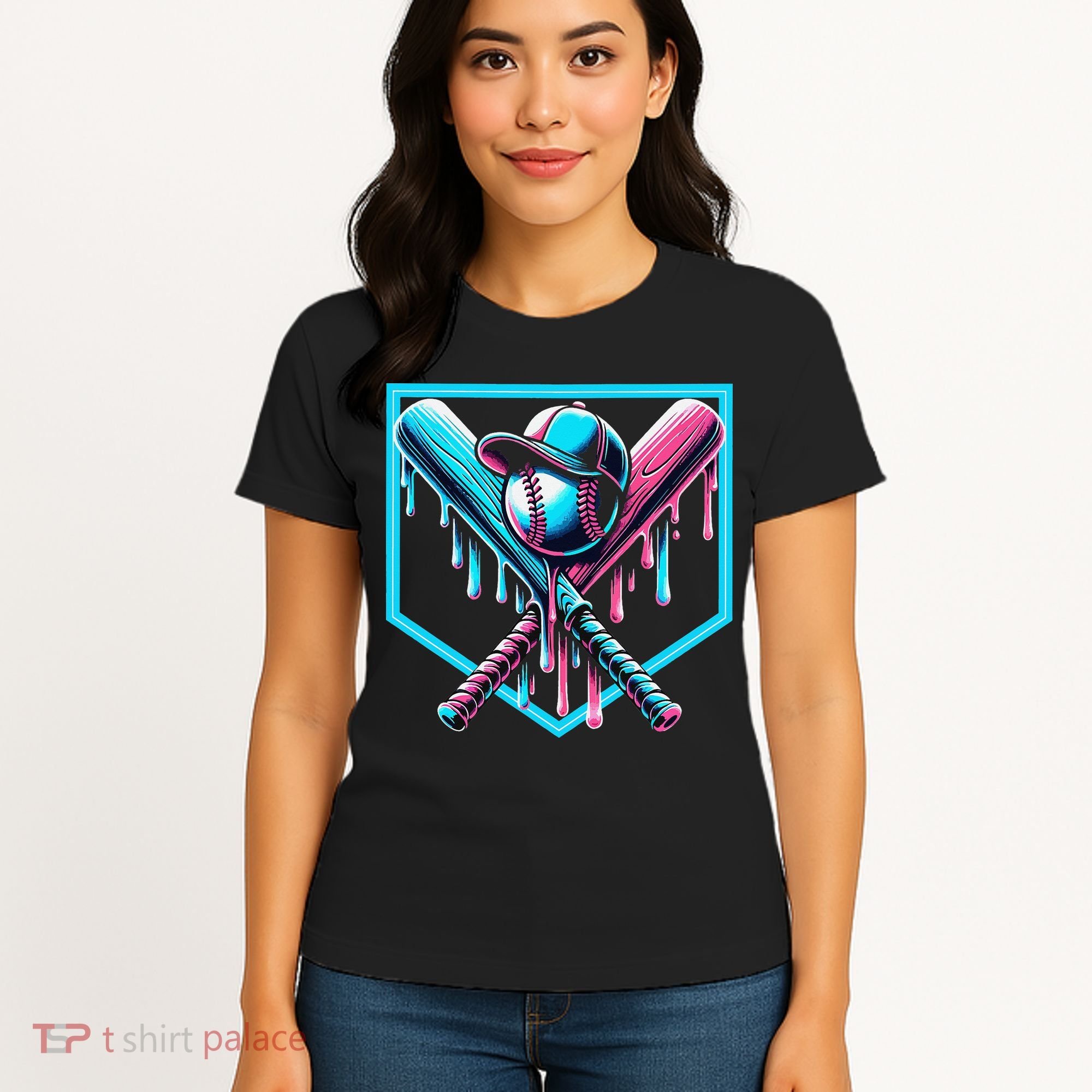 Baseball Home Drip  Baseball Bat Gift Women's T-Shirt