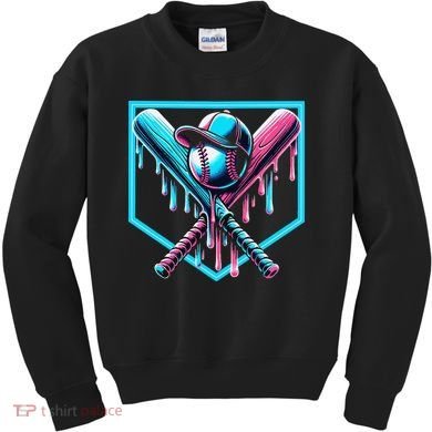 Baseball Home Drip  Baseball Bat Gift Kids Sweatshirt