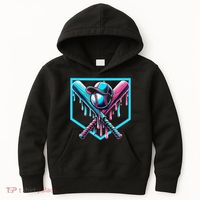 Baseball Home Drip  Baseball Bat Gift Kids Hoodie