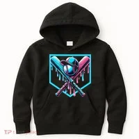 Baseball Home Drip  Baseball Bat Gift Kids Hoodie thumb 0