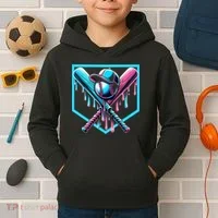 Baseball Home Drip  Baseball Bat Gift Kids Hoodie thumb 2