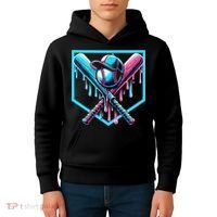 Baseball Home Drip  Baseball Bat Gift Kids Hoodie thumb 4