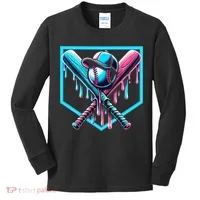 Baseball Home Drip  Baseball Bat Gift Kids Long Sleeve Shirt thumb 0