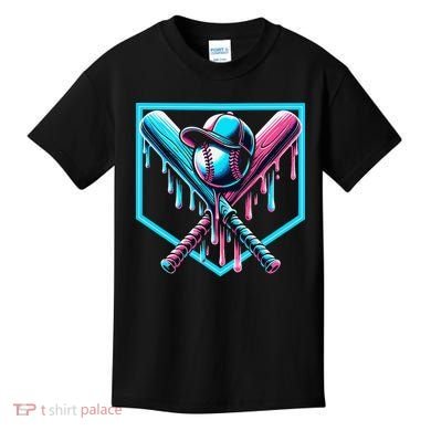 Baseball Home Drip  Baseball Bat Gift Kids T-Shirt