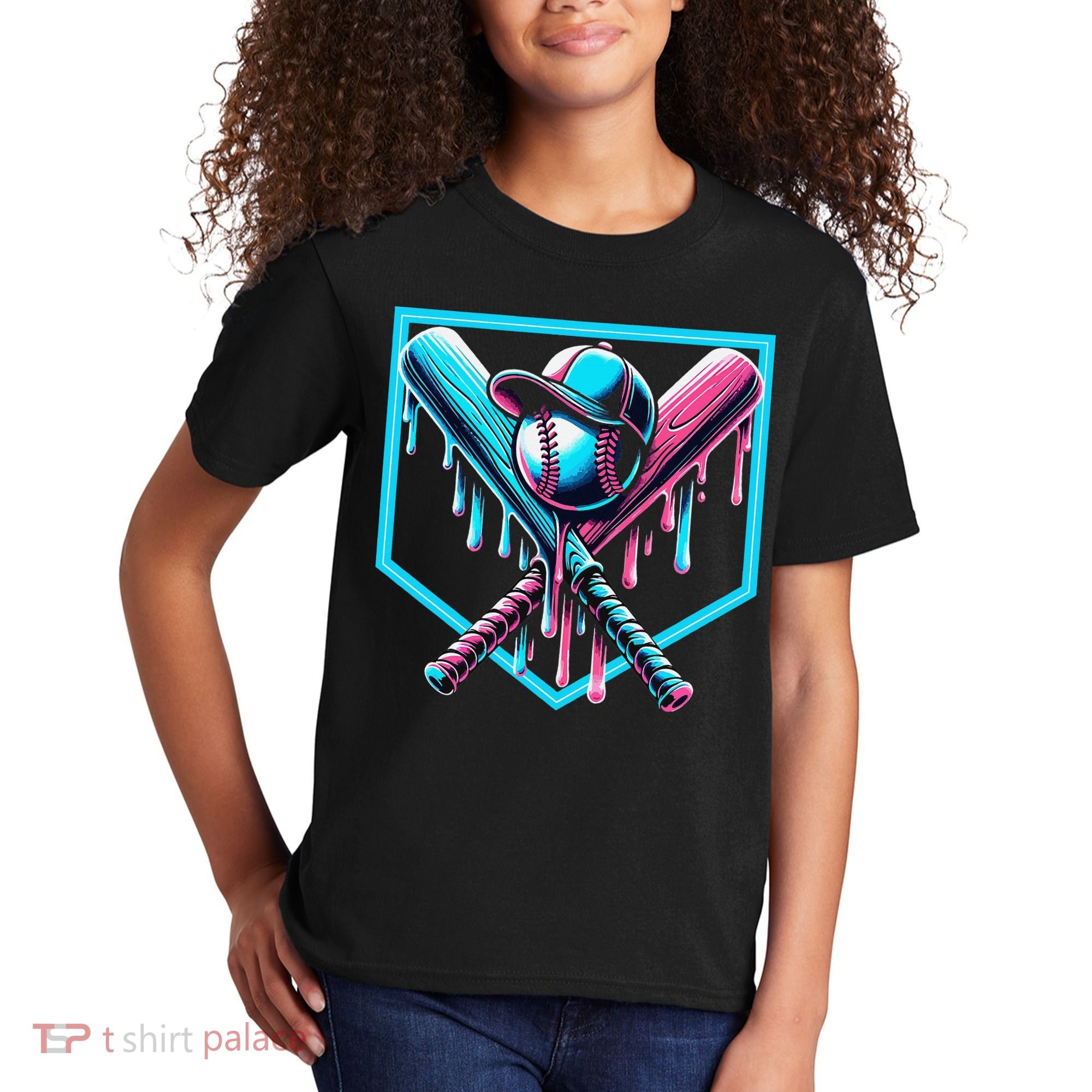 Baseball Home Drip  Baseball Bat Gift Kids T-Shirt