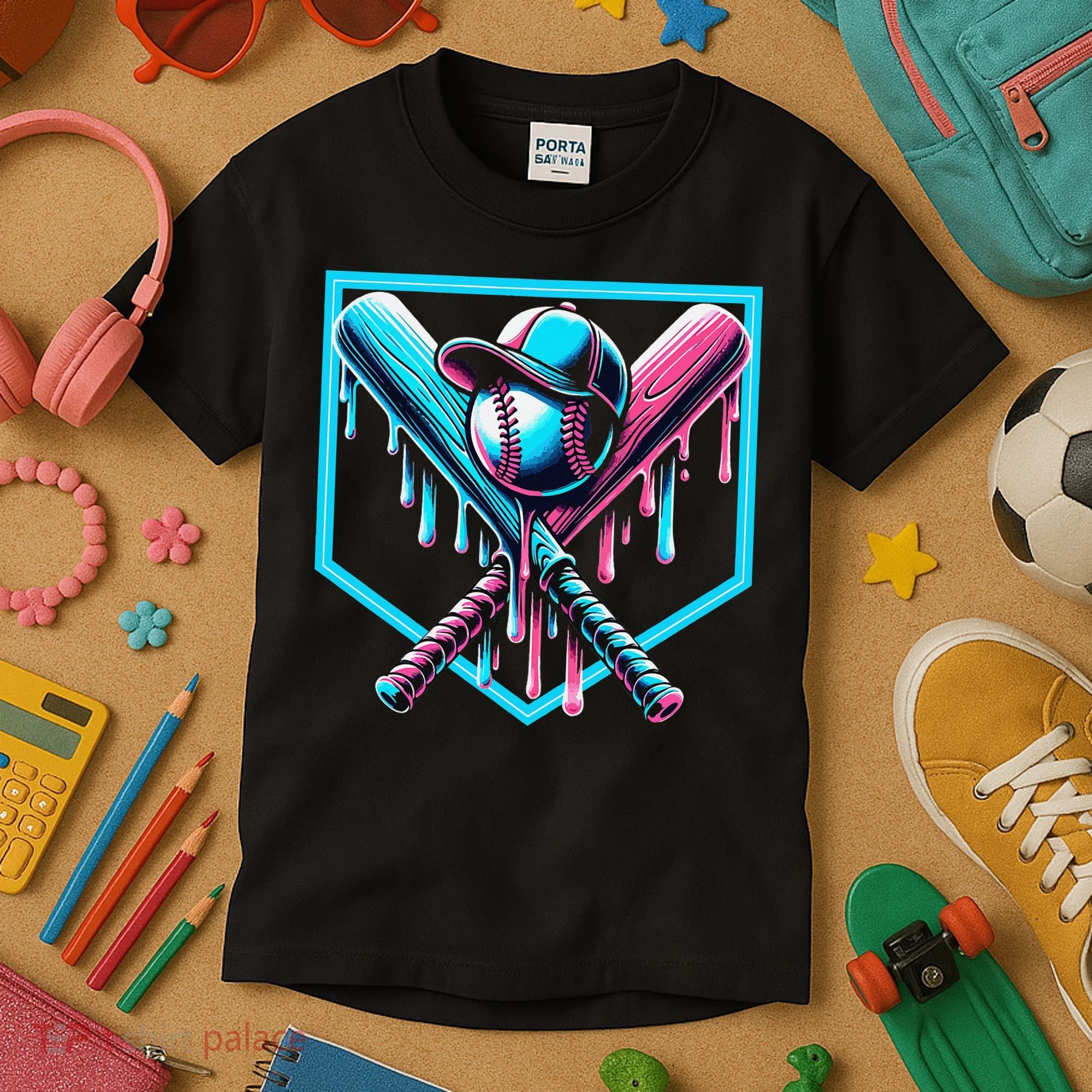 Baseball Home Drip  Baseball Bat Gift Kids T-Shirt