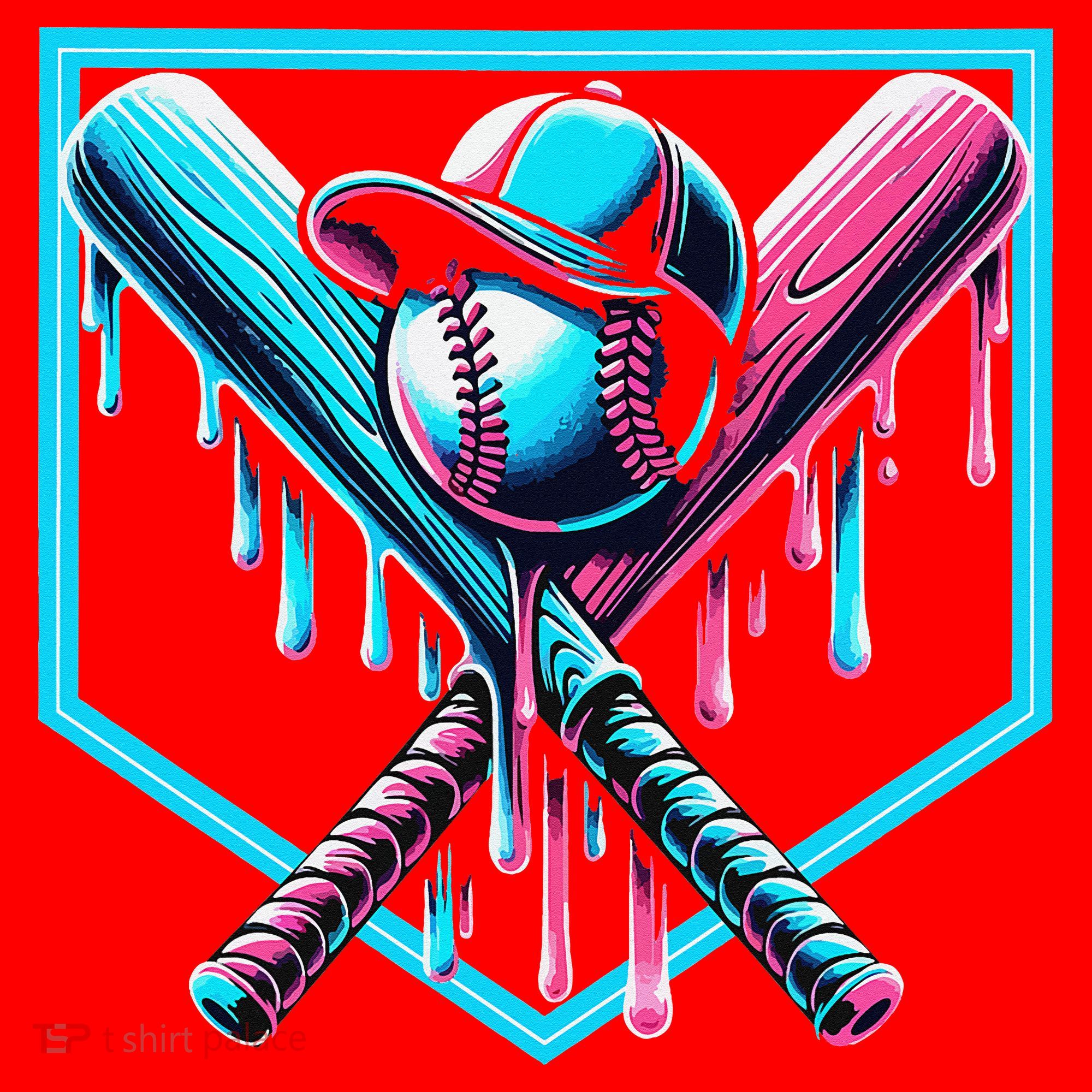 Baseball Home Drip  Baseball Bat Gift Santa Hat