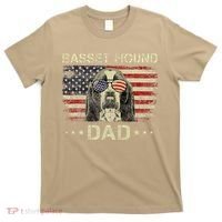 Basset Hound Dad Dog Lovers American Flag 4th Of July T-Shirt thumb 0