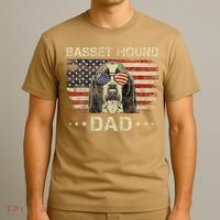 Basset Hound Dad Dog Lovers American Flag 4th Of July T-Shirt thumb 3