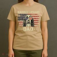 Basset Hound Dad Dog Lovers American Flag 4th Of July T-Shirt thumb 4