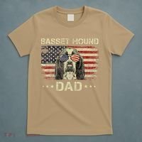 Basset Hound Dad Dog Lovers American Flag 4th Of July T-Shirt thumb 5