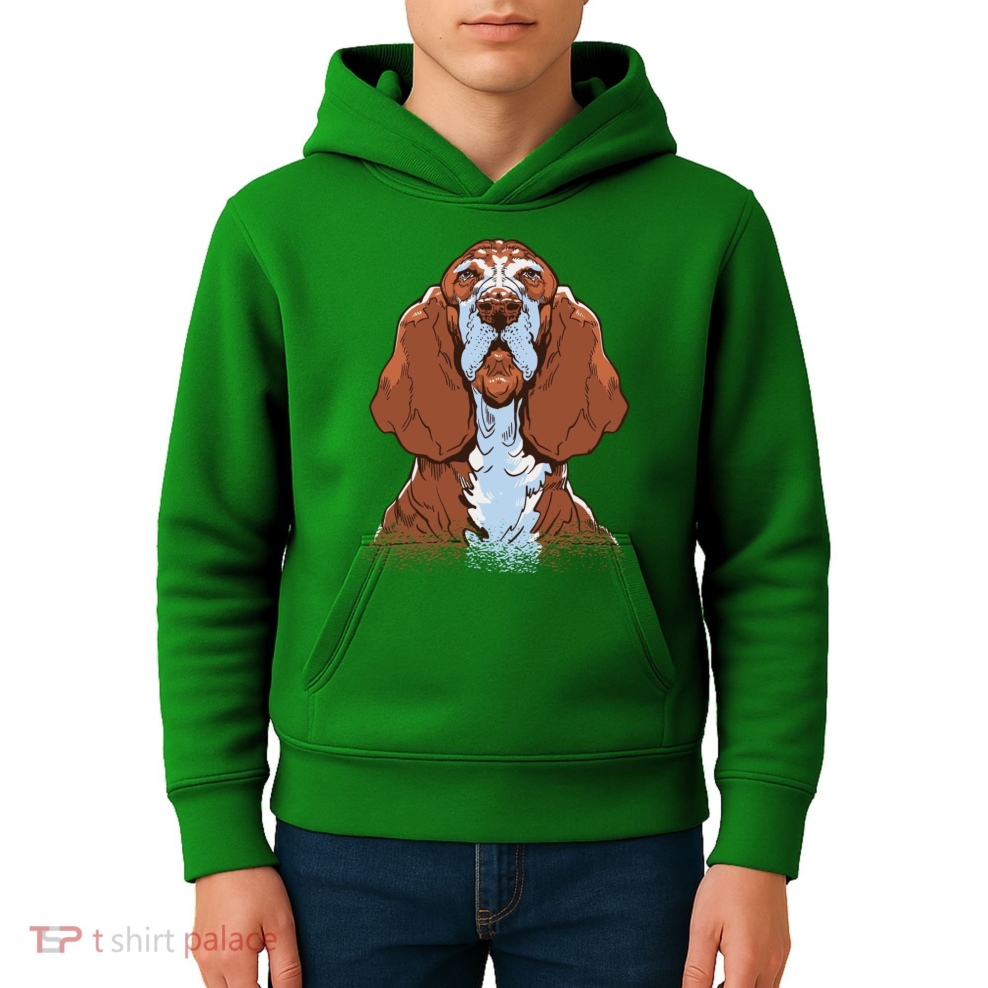 Basset Hound Dog Kids Hoodie