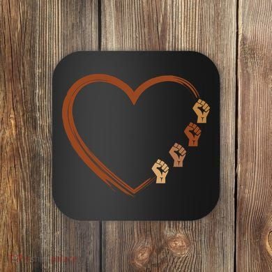 Black History Diversity Heart Coaster