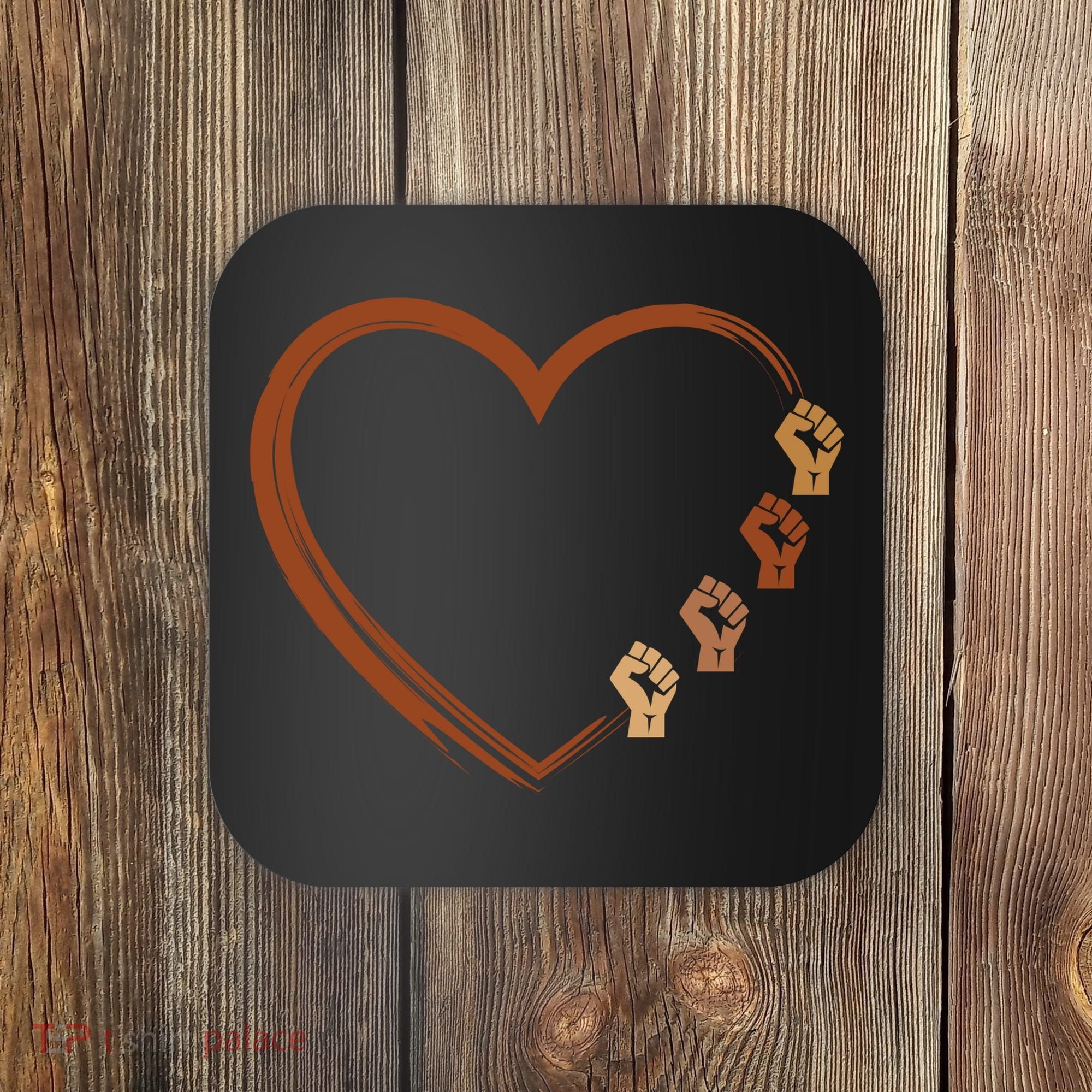 Black History Diversity Heart Coaster