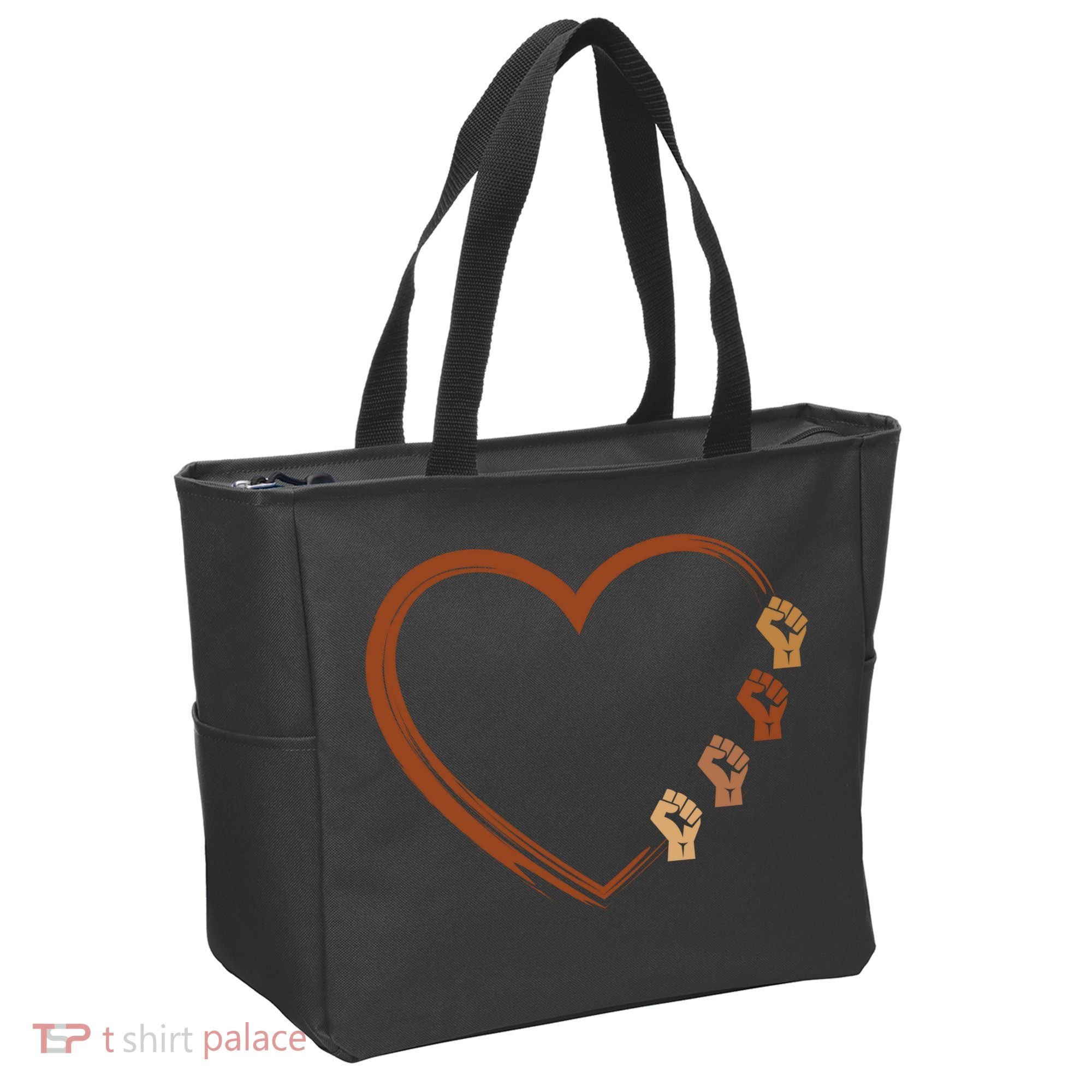 Black History Diversity Heart Tote Bag
