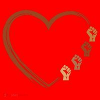 Black History Diversity Heart Santa Hat thumb 1