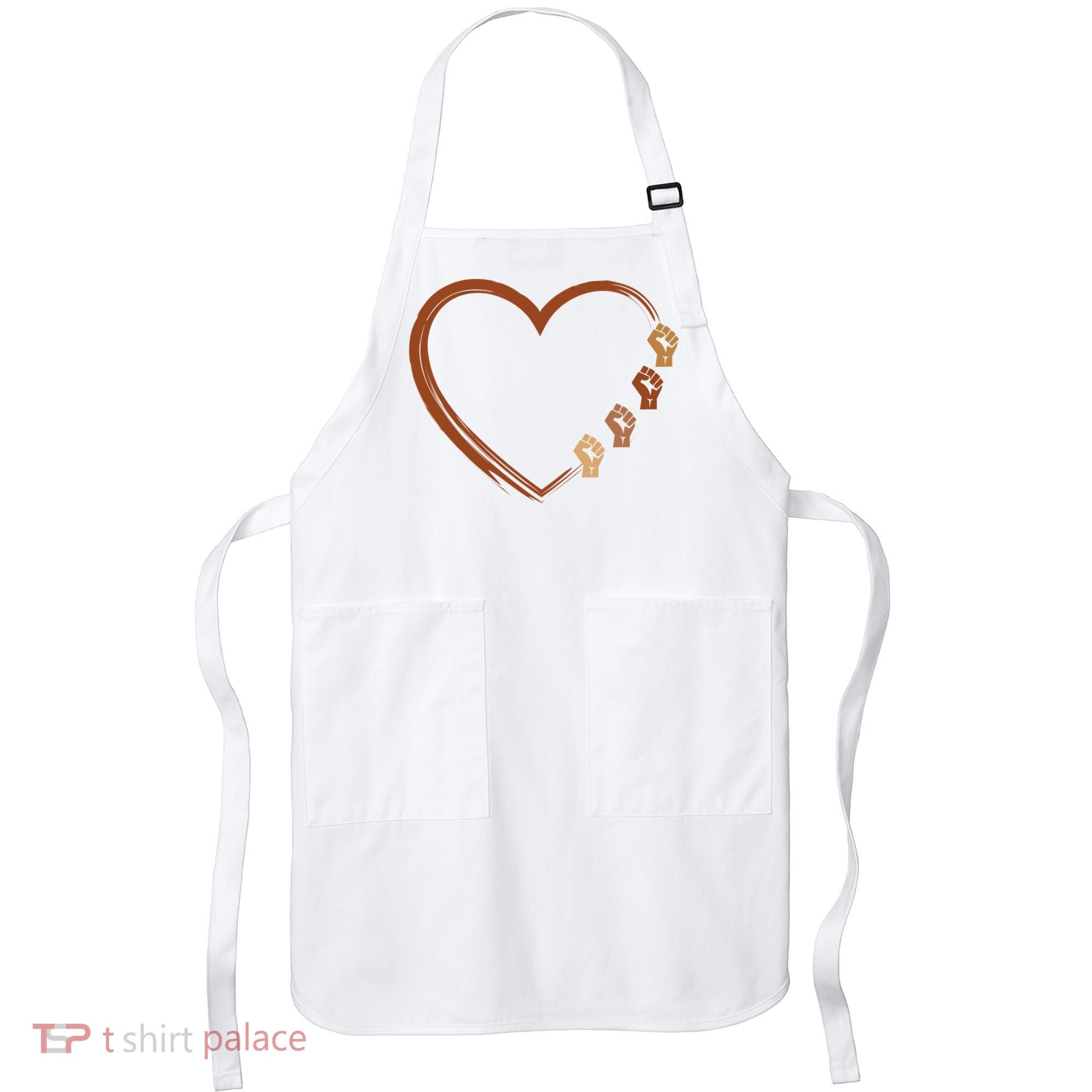 Black History Diversity Heart Apron