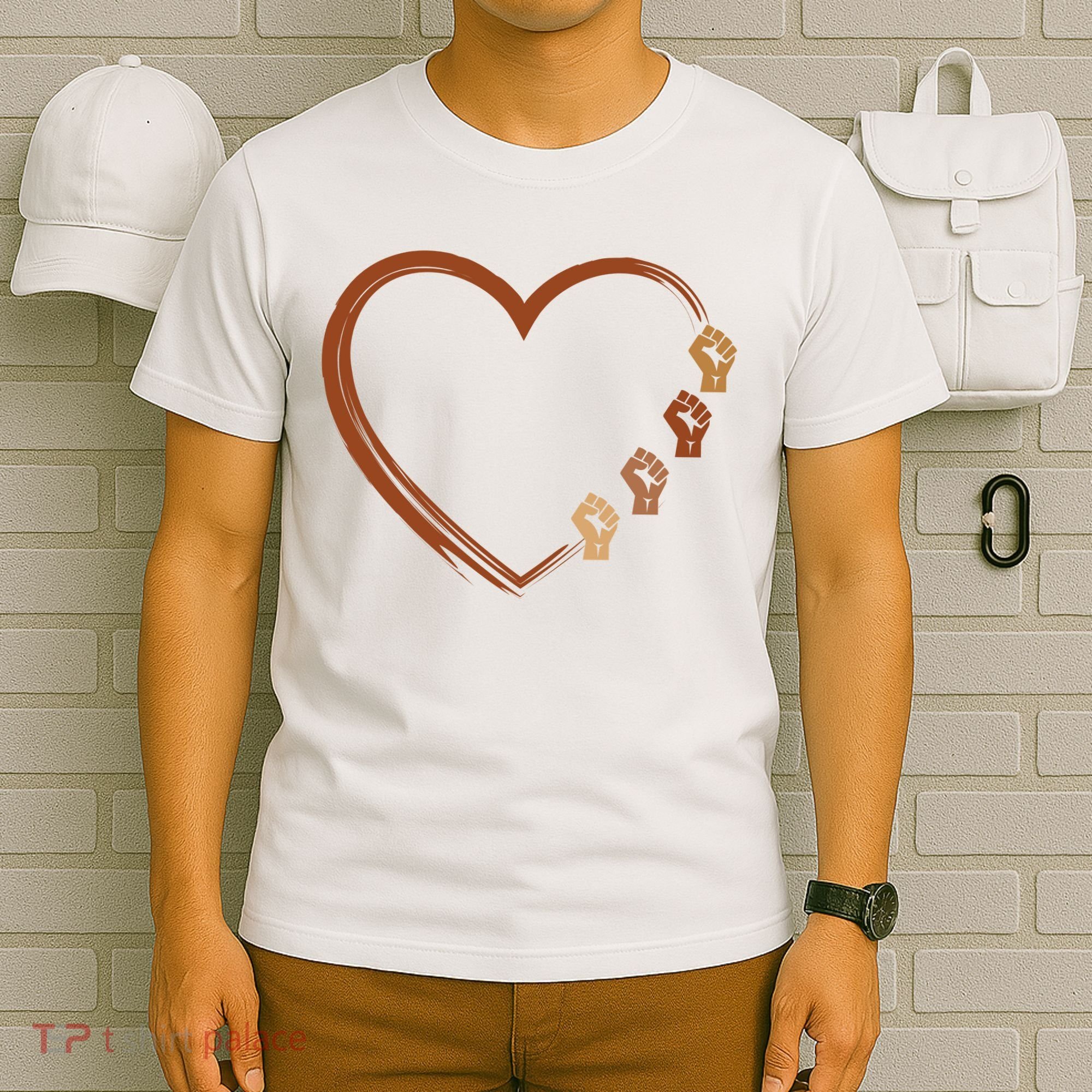 Black History Diversity Heart T-Shirt