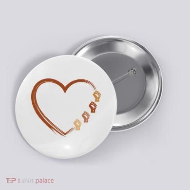 Black History Diversity Heart Button
