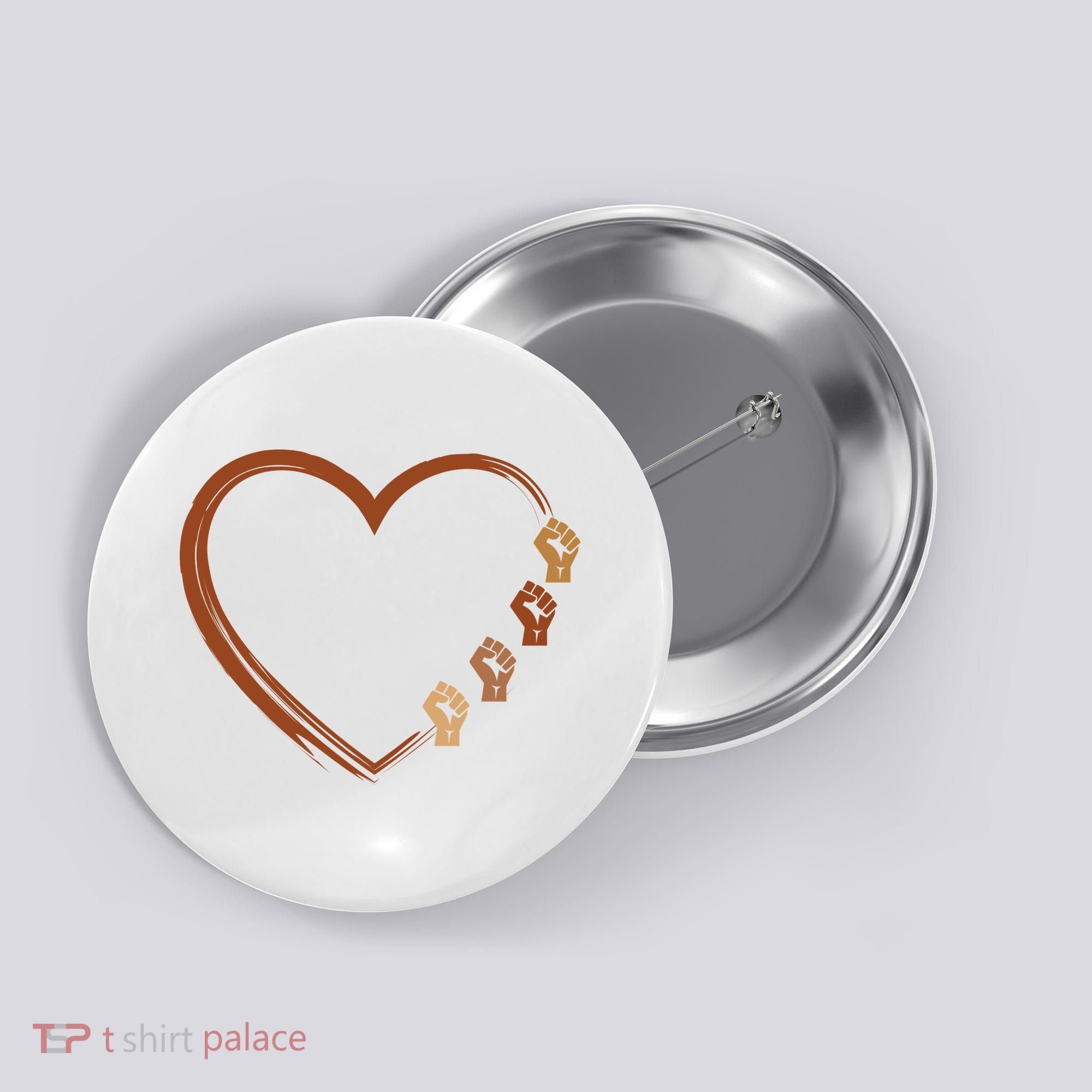 Black History Diversity Heart Button
