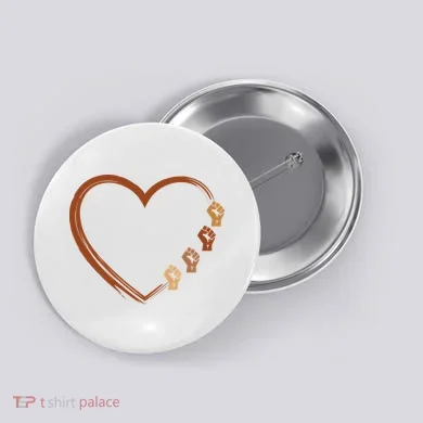 Black History Diversity Heart Button