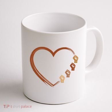 Black History Diversity Heart Coffee Mug back