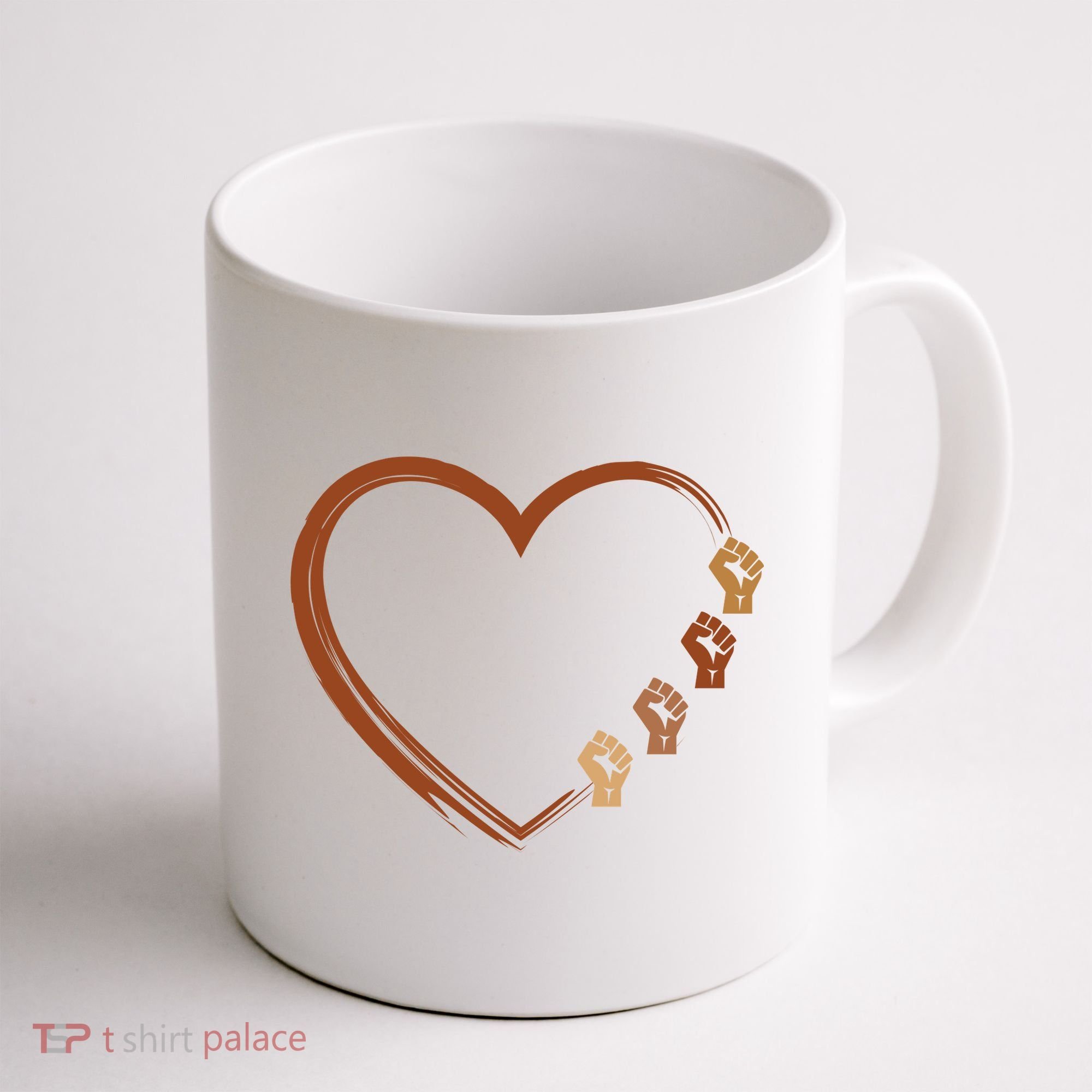 Black History Diversity Heart Coffee Mug