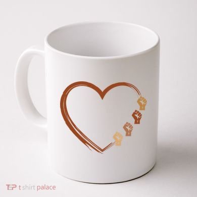 Black History Diversity Heart Coffee Mug