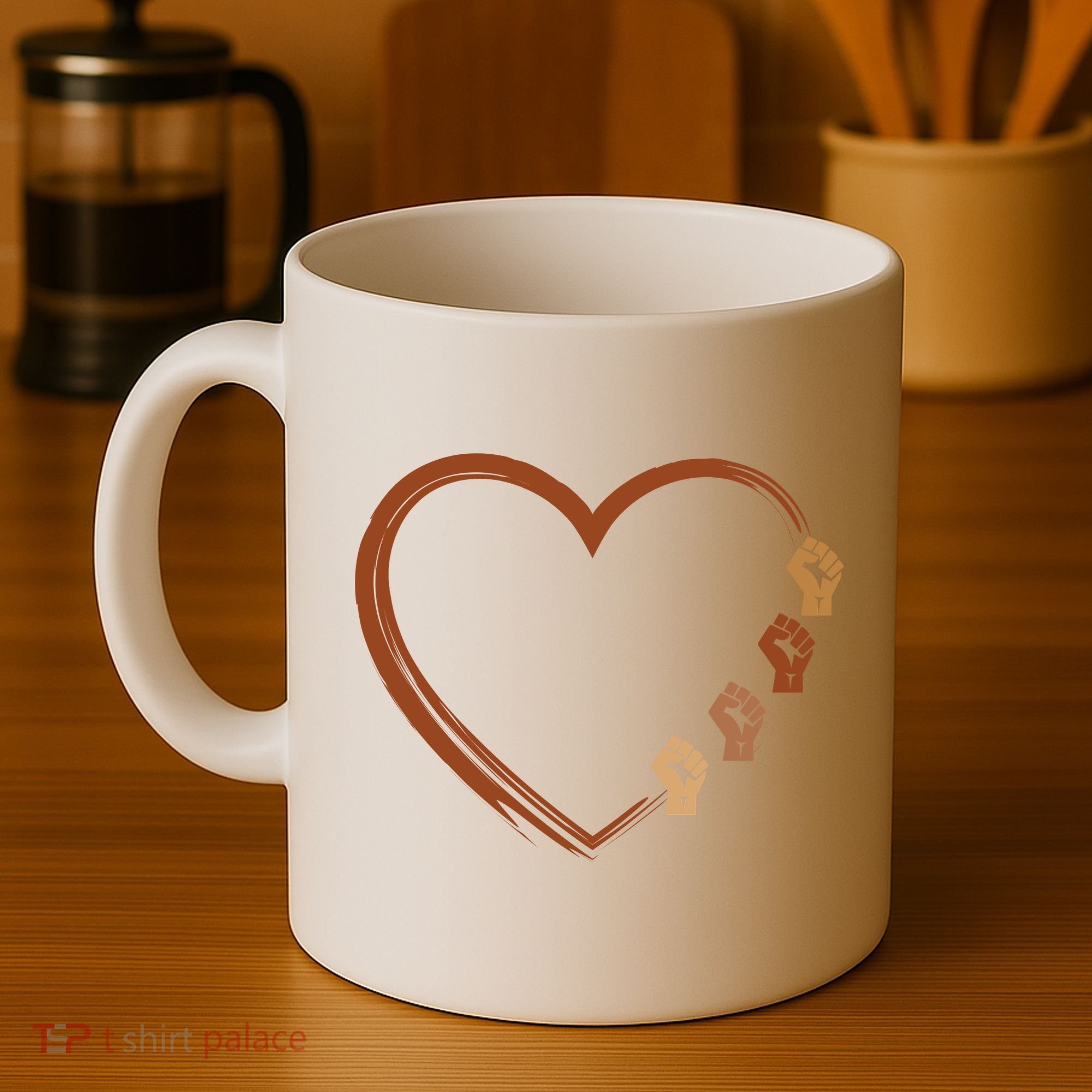 Black History Diversity Heart Coffee Mug