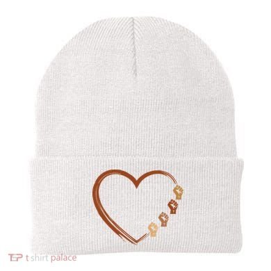 Black History Diversity Heart Beanie