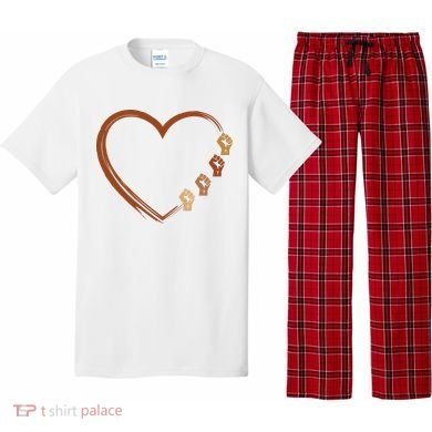 Black History Diversity Heart Pajama Set
