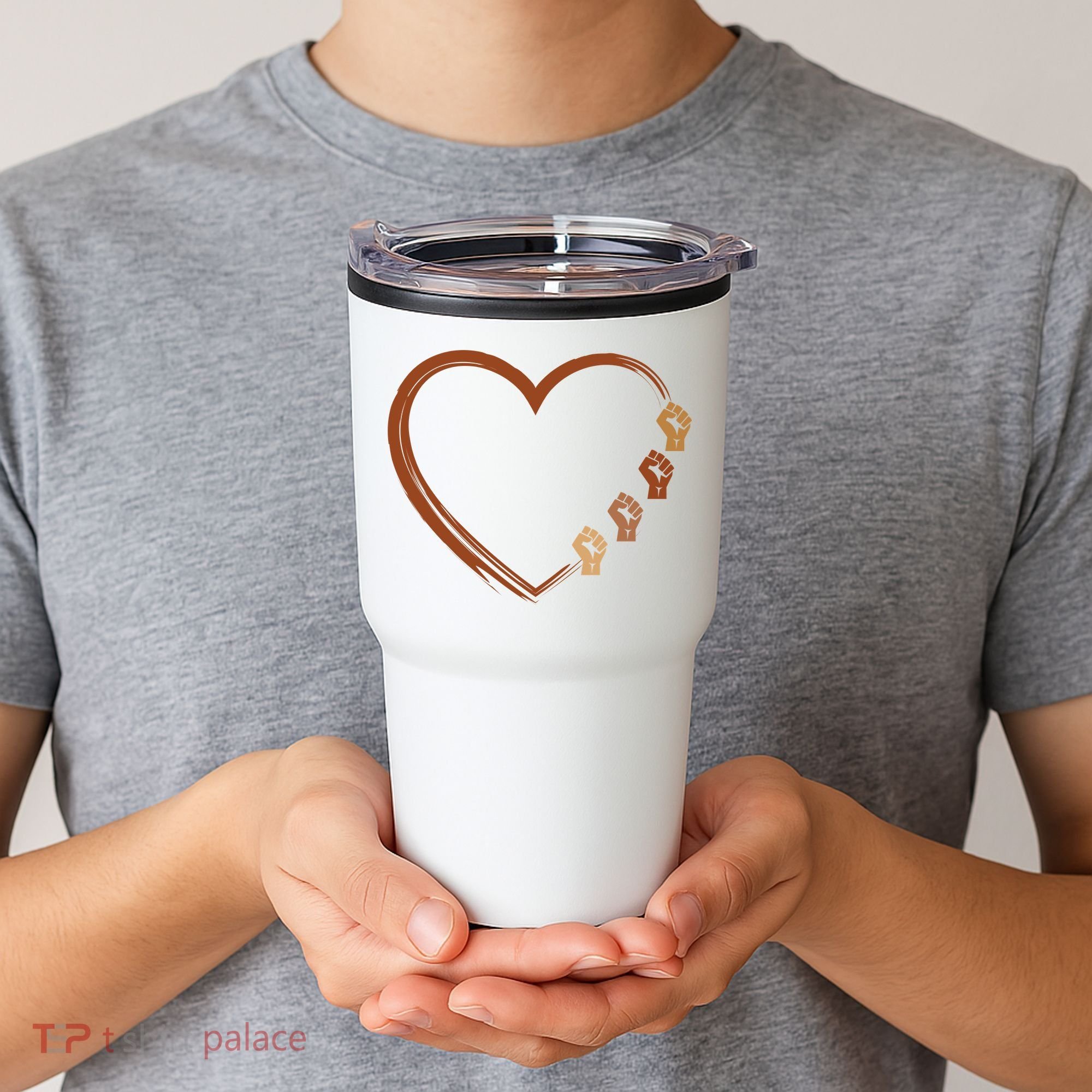 Black History Diversity Heart Tumbler