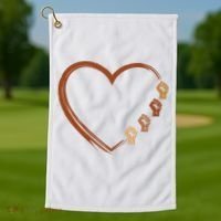 Black History Diversity Heart Golf Towel thumb 1