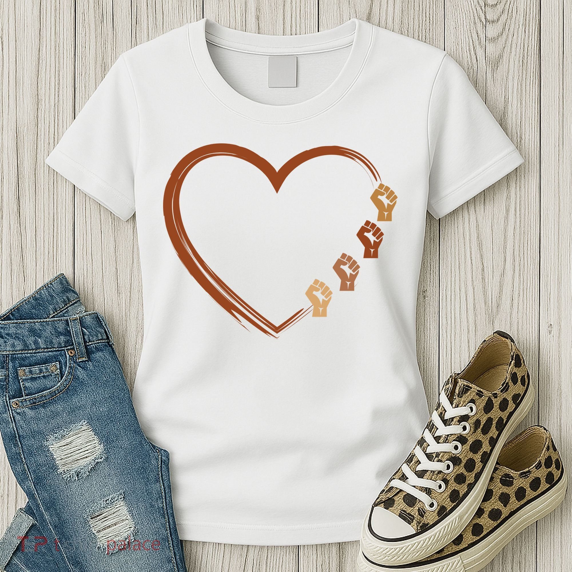 Black History Diversity Heart Women's T-Shirt