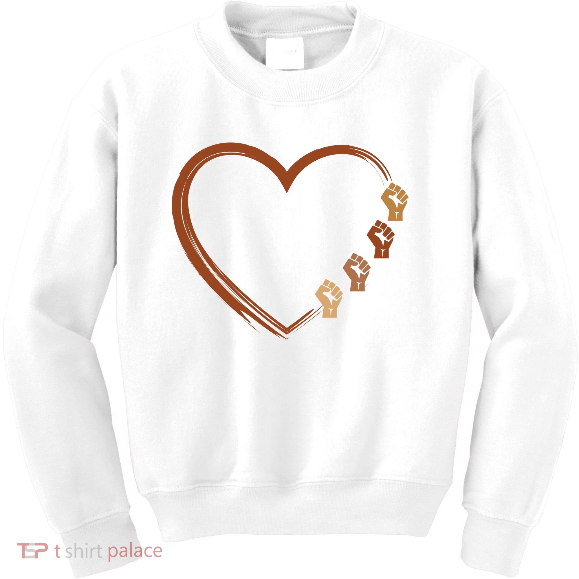 Black History Diversity Heart Kids Sweatshirt