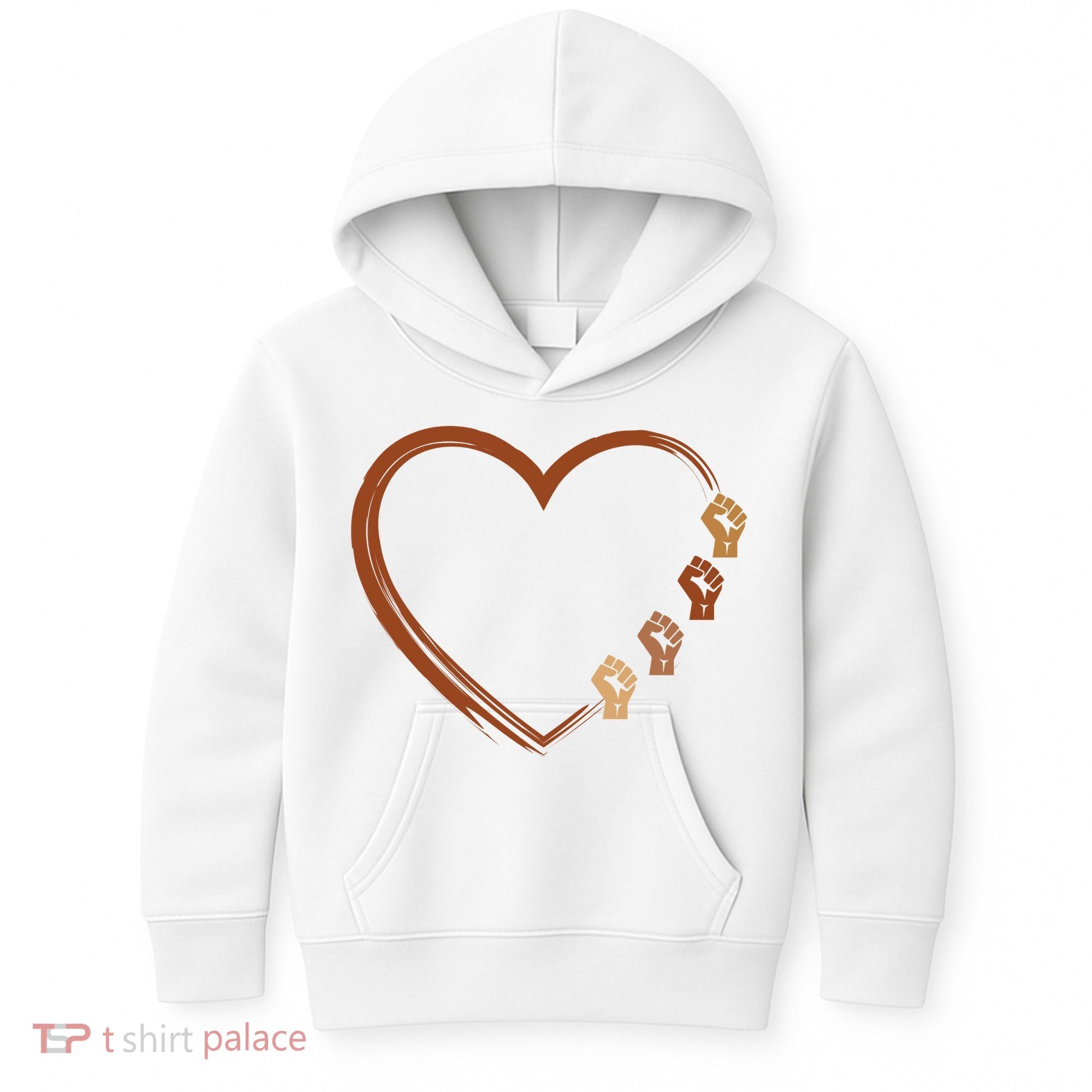 Black History Diversity Heart Kids Hoodie
