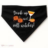 Bunco Halloween Drink Up and Roll Witches USA-Made Doggie Bandana thumb 0