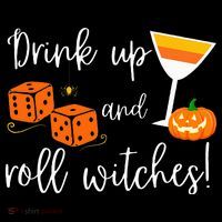 Bunco Halloween Drink Up and Roll Witches Women's Hoodie thumb 2