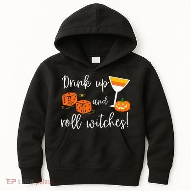 Bunco Halloween Drink Up and Roll Witches Kids Hoodie