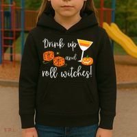 Bunco Halloween Drink Up and Roll Witches Kids Hoodie thumb 3