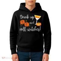 Bunco Halloween Drink Up and Roll Witches Kids Hoodie thumb 4