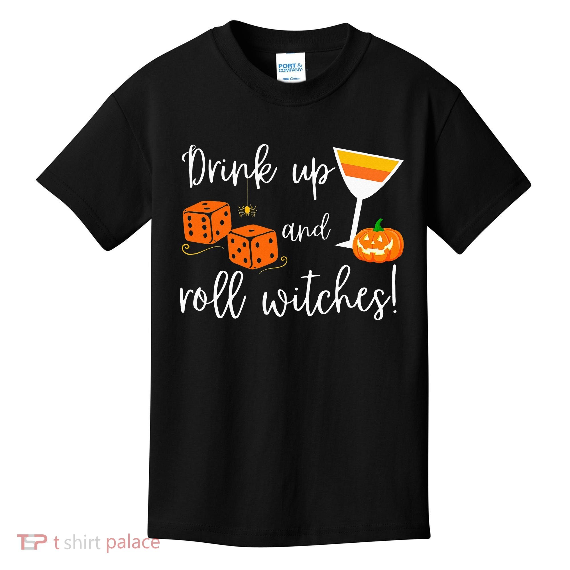 Bunco Halloween Drink Up and Roll Witches Kids T-Shirt