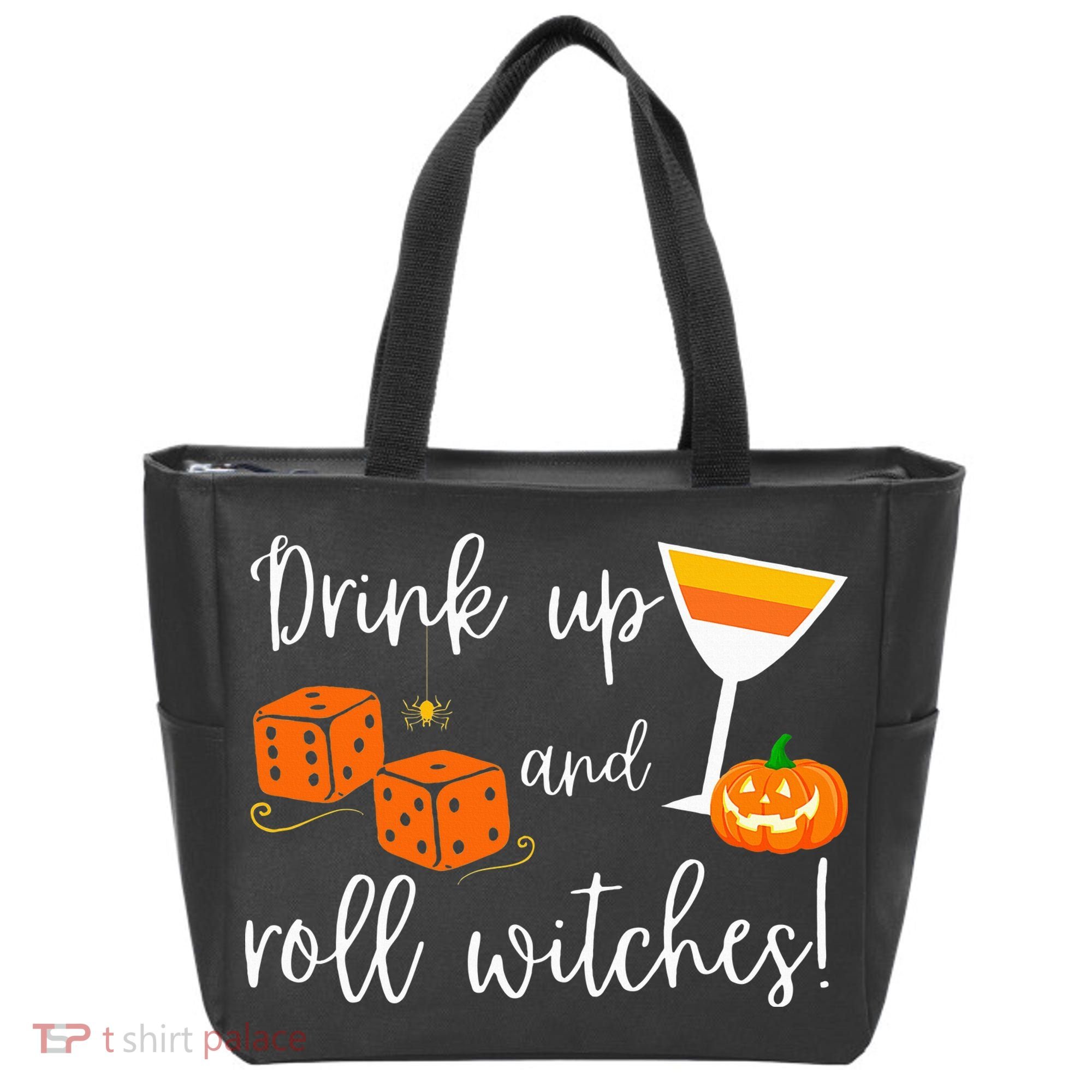 Bunco Halloween Drink Up and Roll Witches Tote Bag