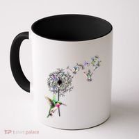 Bird Hummingbird Dandelion Flowers Gift Meaningful Gift Coffee Mug thumb 0