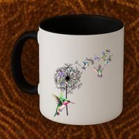 Bird Hummingbird Dandelion Flowers Gift Meaningful Gift Coffee Mug thumb 2