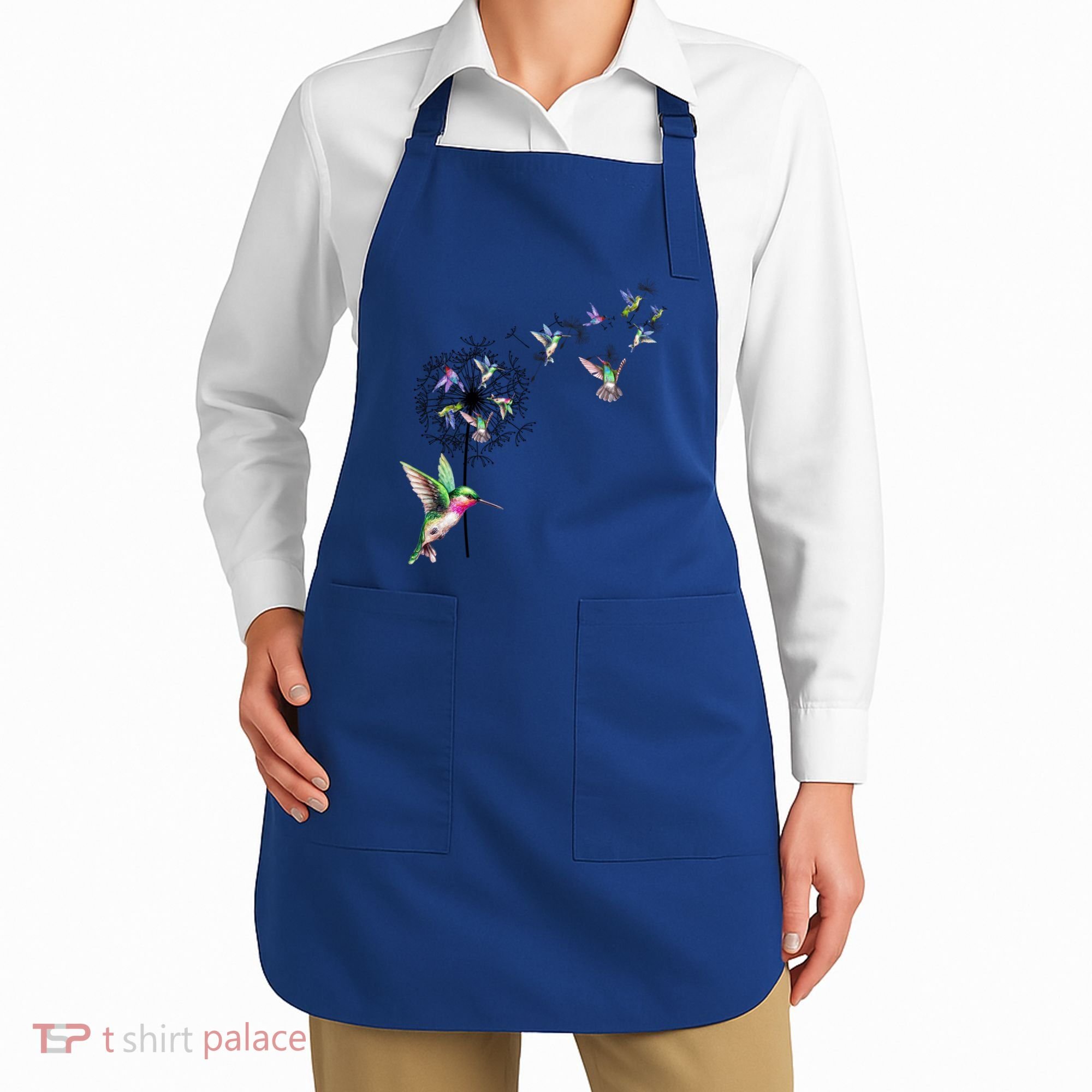 Bird Hummingbird Dandelion Flowers Gift Meaningful Gift Apron