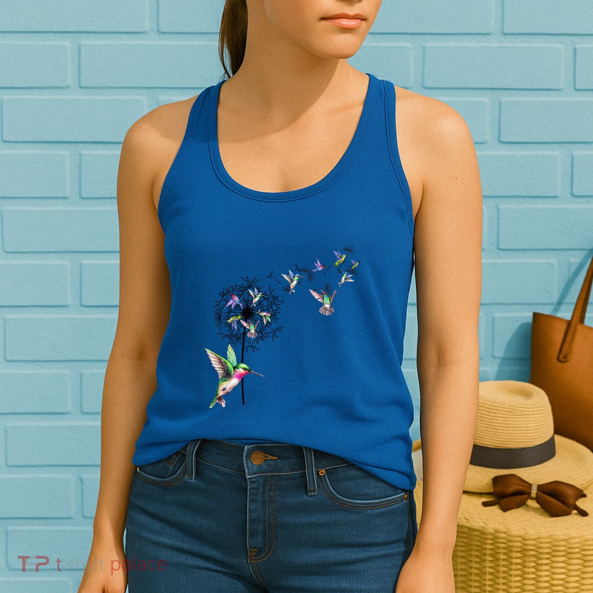 Bird Hummingbird Dandelion Flowers Gift Meaningful Gift Women's Tank Top