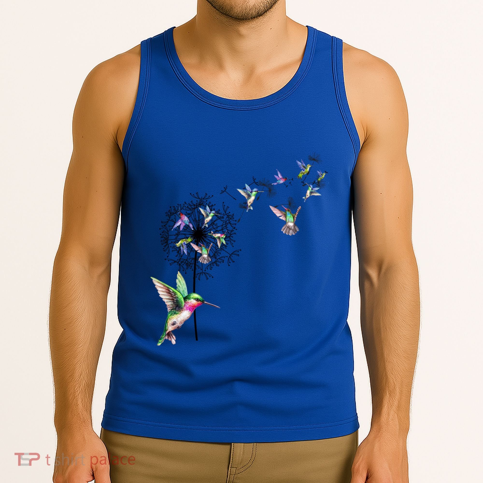Bird Hummingbird Dandelion Flowers Gift Meaningful Gift Tank Top