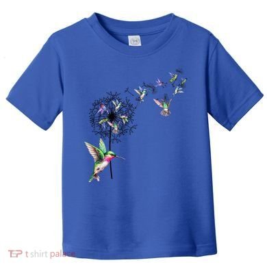 Bird Hummingbird Dandelion Flowers Gift Meaningful Gift Toddler T-Shirt